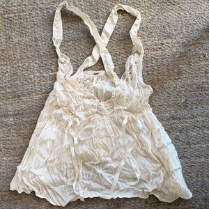 Free People Cream Lace Top